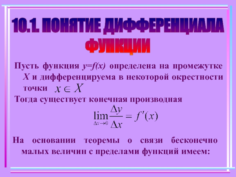 Дифференциал функции презентация