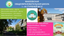 МАКЕЕВСКАЯ
ОБЩЕОБРАЗОВАТЕЛЬНАЯ ШКОЛА
I – III СТУПЕНЕЙ № 32
Дата основания школы