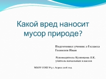 Какой вред наносит мусор природе?