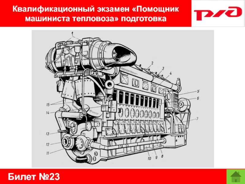 Билет №23Квалификационный экзамен «Помощник машиниста тепловоза» подготовка