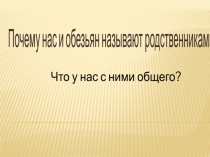 Почему нас и обезьян называют родственниками? 4 класс