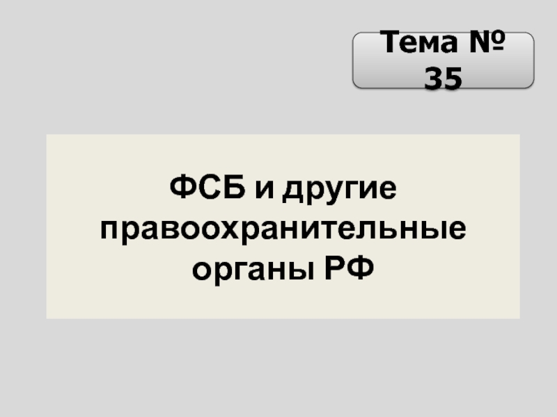 Презентация ФСБ и другие правоохранительные органы РФ