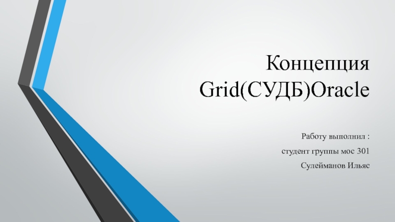 Концепция Grid( СУДБ) Oracle