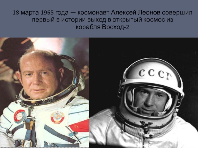 Кто 1 совершил выход в открытый космос. Выход в открытый космос Леонова 1965.