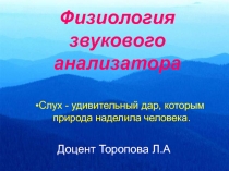 Физиология звукового анализатора