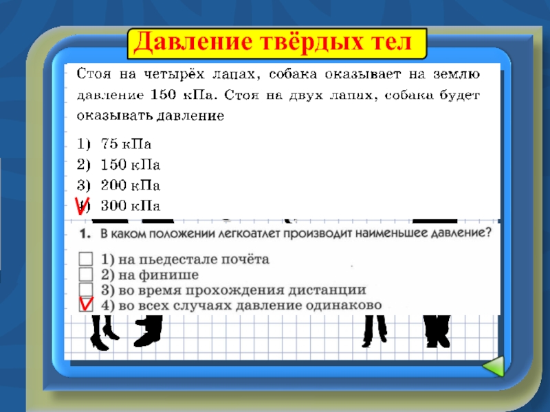 Давление твердых тел жидкостей и газов 7 класс презентация