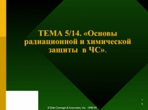 Основы радиационной и химической защиты в ЧС