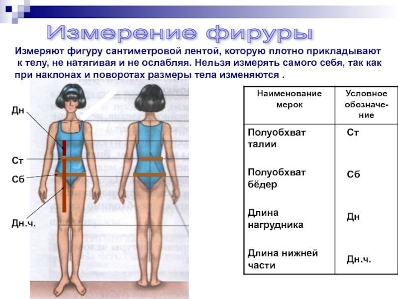 Полуобхват талии