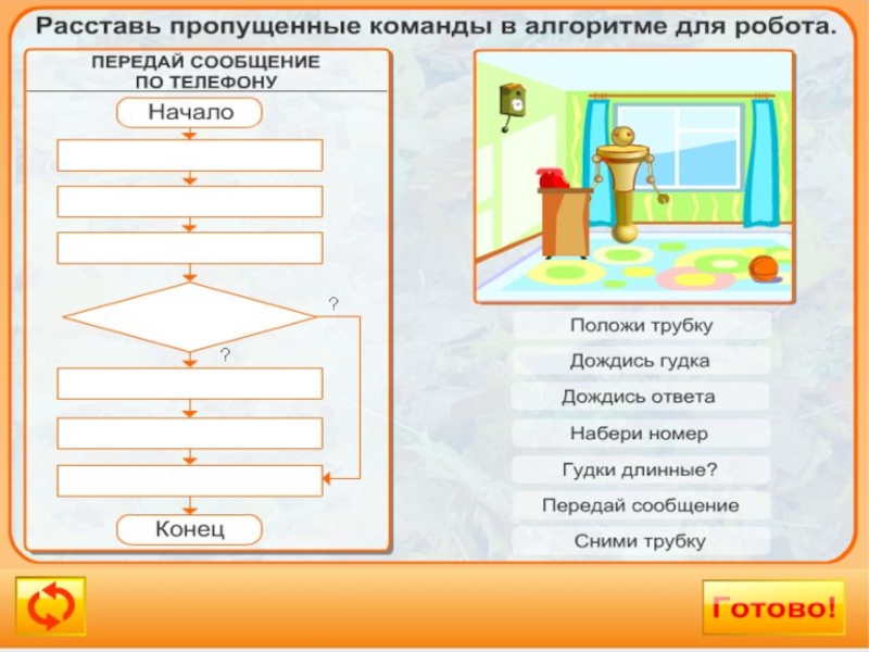 Расставь в правильном порядке действия которые нужно выполнить для создания файла презентации