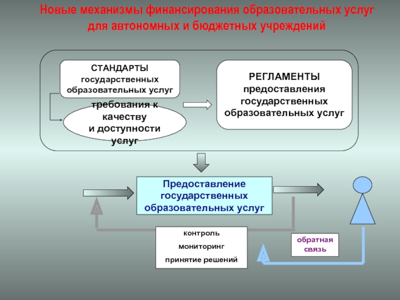 Новые механизмы. Механизмы бюджетного финансирования образования. Механизм финансирования образовательных учреждений. Механизмы финансирования государственных услуг. Механизмы финансирования образовательной организации.