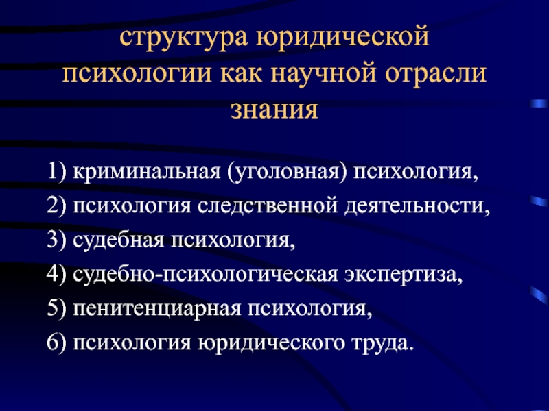 Методы юридической психологии презентация