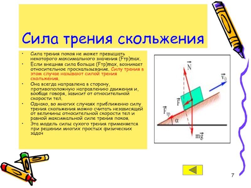 Сила трения физика проект