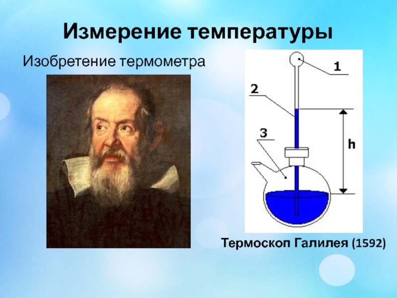 История термометра доклад по физике. Галилео Галилей термоскоп. Галилео Галилей термометр создал. Первый термоскоп Галилео. Термоскоп который изобрел Галилео Галилей.