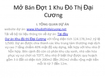 Mở Bán Đợt 1 Khu Đô Thị Đại Cương