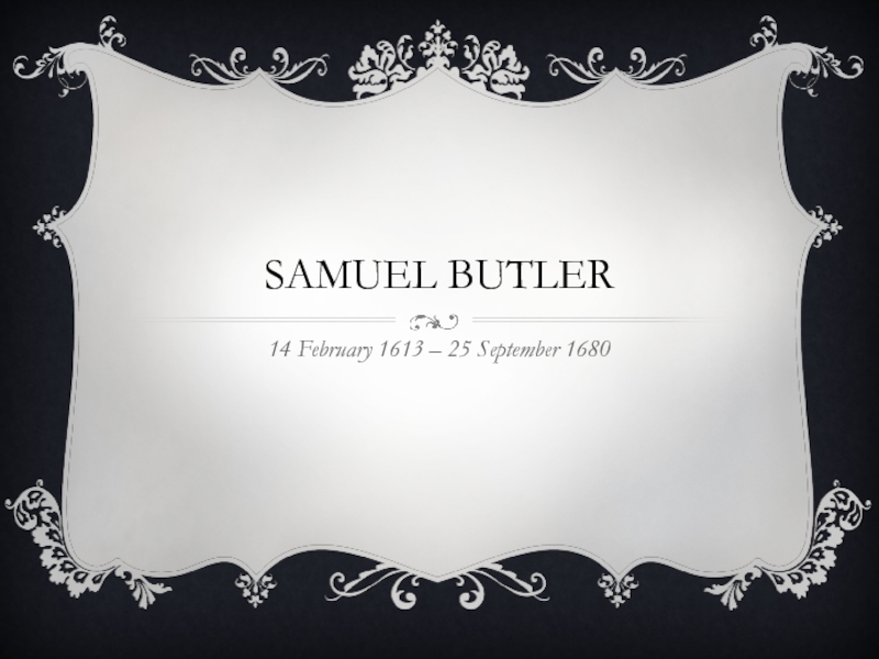 Презентация Samuel Butler