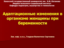 Адаптационные изменения в организме женщины при беременности 