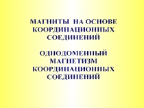 Молекулы-магниты