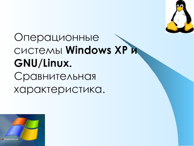 Презентация Операционные системы Windows XP и GNU/Linux. Сравнительная характеристика