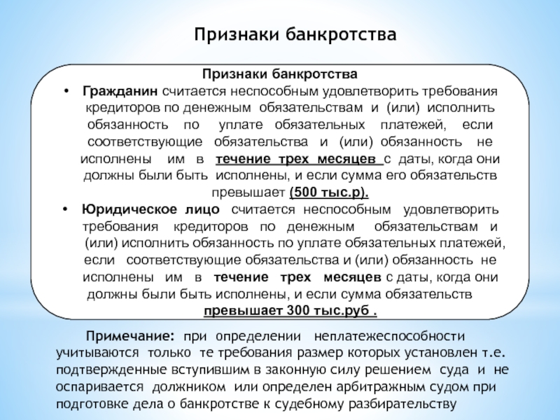 Особенности банкротства индивидуальных предпринимателей презентация