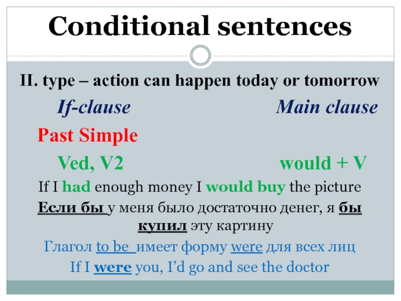 Conditional sentences презентация