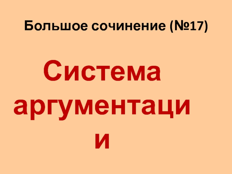 Презентация Большое сочинение (№17)