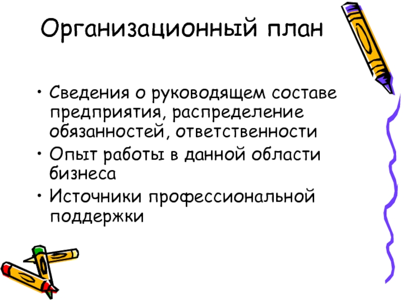 Планирование информации. Организационный план сведения о руководящем составе. Источники профессиональной поддержки. Плановая информация.