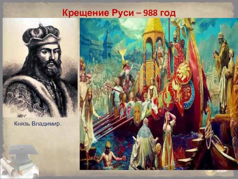 Крещение Руси – 988 годКнязь Владимир.
