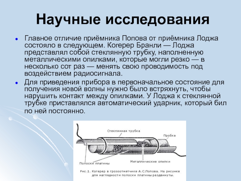 Когерер попова схема