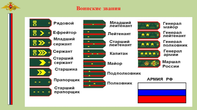 Воинские звания проект