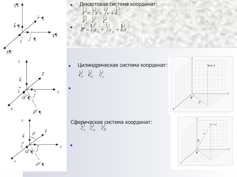 Координаты точки в декартовой системе координат. Декартовая система координат . Координатная система. Декартова цилиндрическая и сферическая системы координат. Декартовач си тема координат. Цилиндрическая система координат.