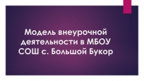 Модель внеурочной деятельности в МБОУ СОШ с. Большой Букор