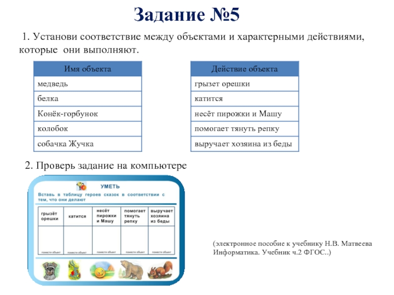 Характеристика объекта 3 класс информатика матвеева презентация