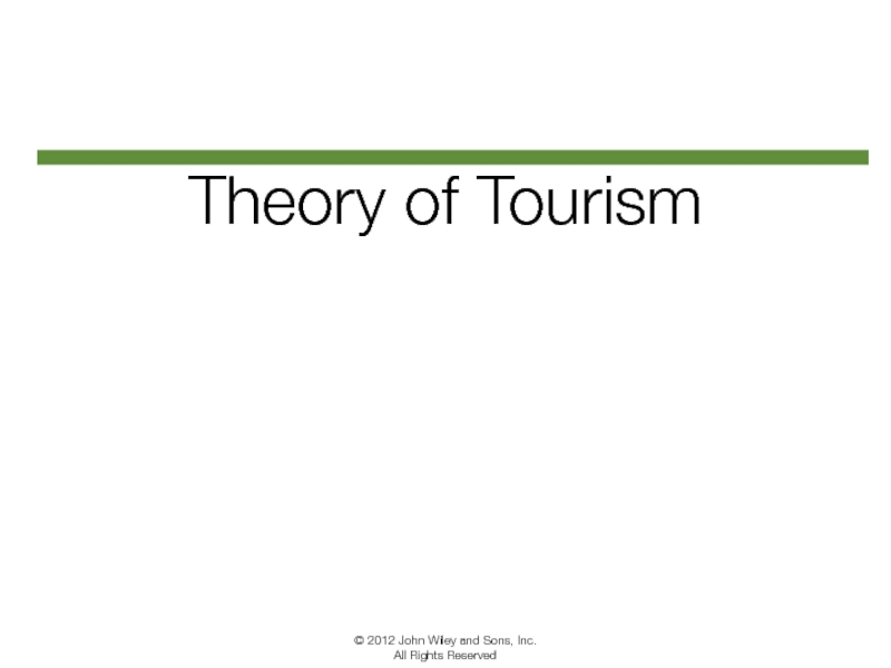Презентация Theory of Tourism
