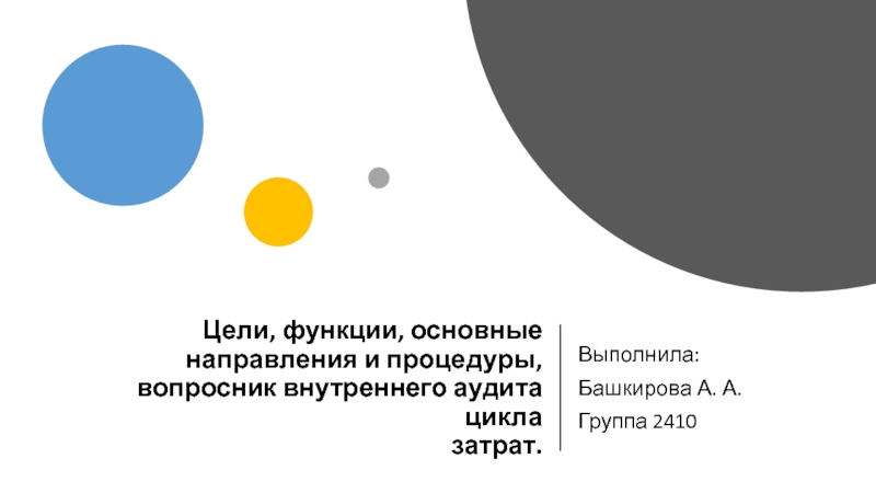 Цели, функции, основные направления и процедуры, вопросник внутреннего аудита