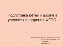 Подготовка детей к школе в условиях внедрения ФГОС