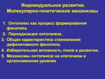 1. Онтогенез как процесс формирования фенотипа.
2. Периодизация