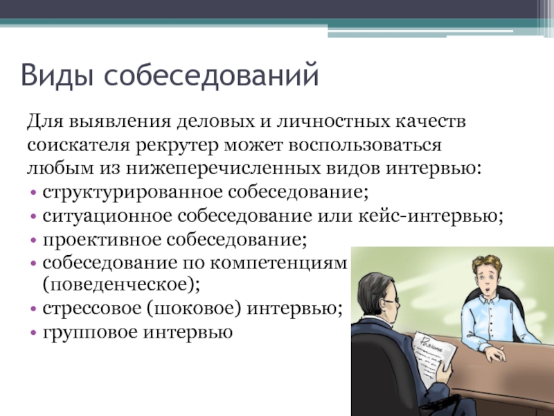 Рекрутер обязанности. Виды собеседований. Виды собеседований презентация. Компетенции рекрутера. Ситуационные кейсы на собеседовании.