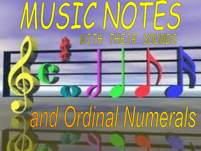 Music notes with their Sounds and Ordinal Numerals