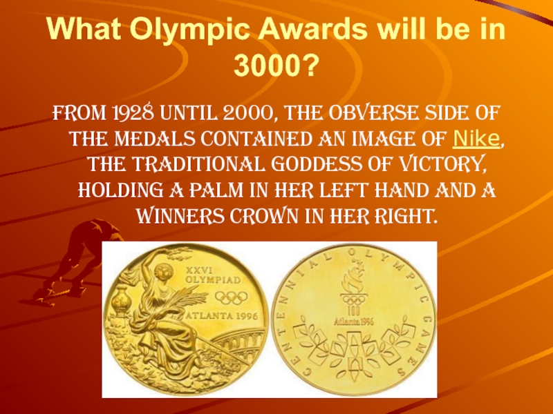 Reverse Side of the Medal. Olympia Awards.