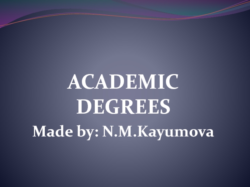 Academic degrees