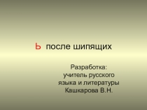 Ь знак после шипящих