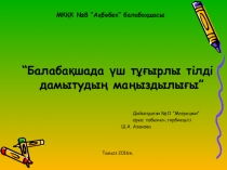 Эссе на тему “Балабақшада үш тұғырлы тілді дамытудың маңыздылығы”