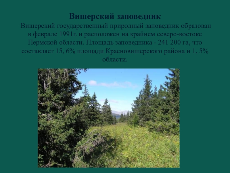 Природная зона пермского. Охраняемые объекты Вишерского заповедника. Вишерский заповедник сообщение. Вишерский заповедник основные объекты охраны. Вишерский заповедник Пермский край презентация.