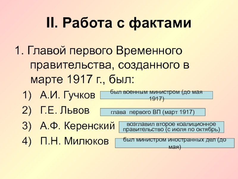 Первый глава временного правительства