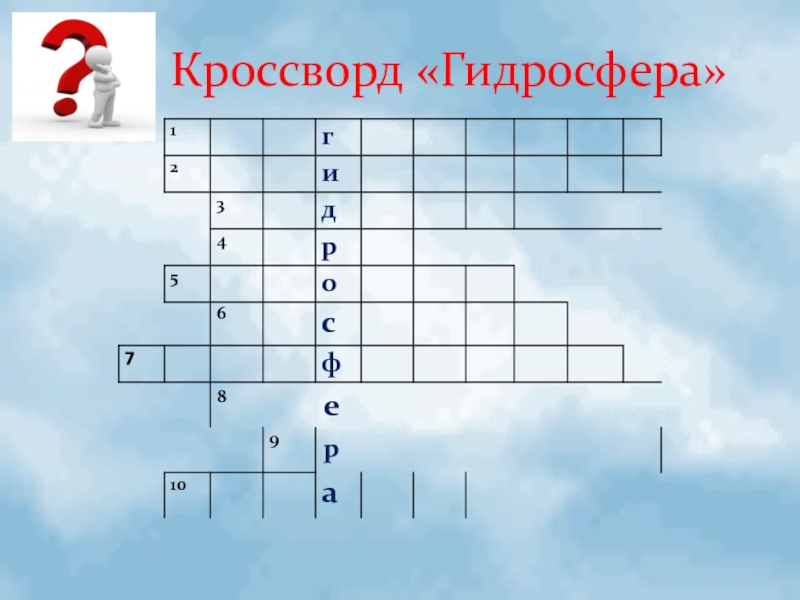 Гидросфера кроссворд с ответами и вопросами