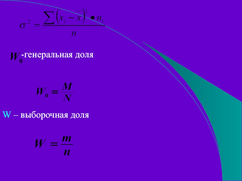 -генеральная доля W – выборочная доля