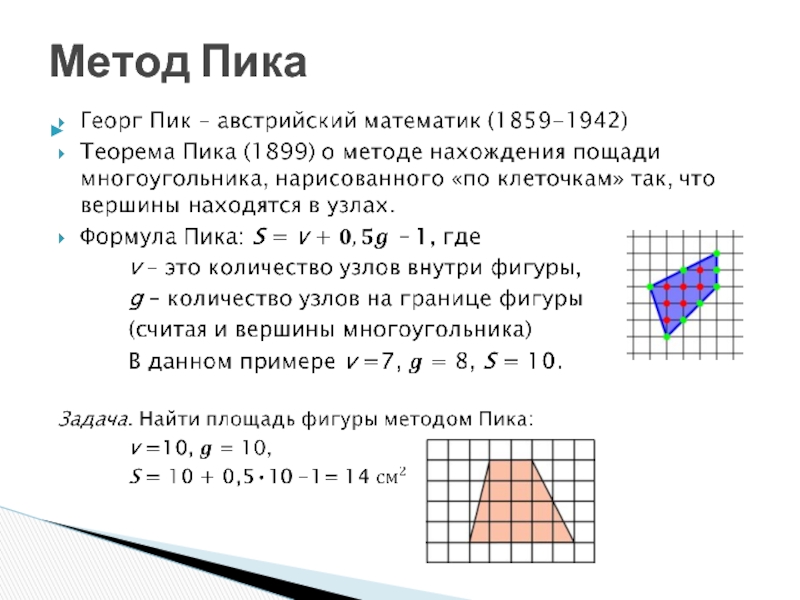 Презентация теорема пика