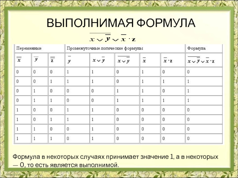 Может принимать значения от 1. Какая формула называется выполнимой. Формула выполнима если. Является выполнимым. Определите какие из следующих формул выполнимы.