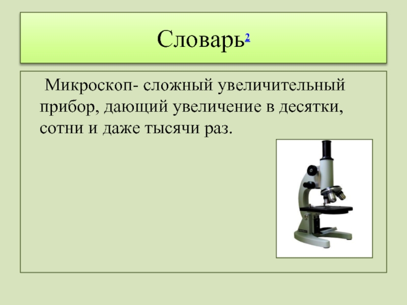 Микроскоп это прибор увеличивающий изображение в несколько сот раз исправить ошибки