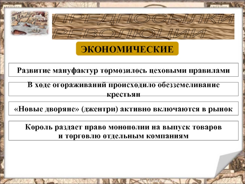 События относящиеся к английской революции 17 века